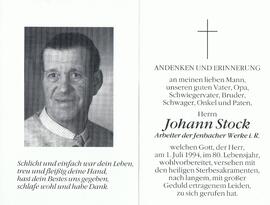 Johann Stock, im 80. Lebensjahr