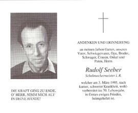 Rudolf Seeber, im 70. Lebensjahr