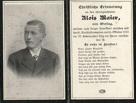 Alois Maier, im 28. Lebensjahr