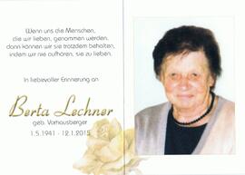 Berta Lechner, geb. Vorhausberger, im 74. Lebensjahr
