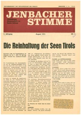 Jenbacher Stimme, Ausgabe 8, August 1973