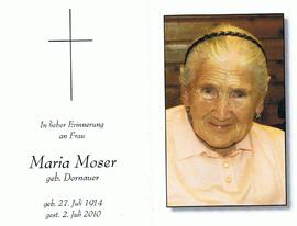 Maria Moser, geb. Dornauer, im 96. Lebensjahr