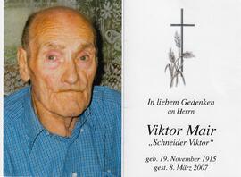 Viktor Mair, vlg. Schneider Viktor, im 92. Lebensjahr
