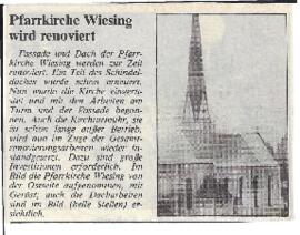 Pfarrkirche Wiesing wird renoviert
