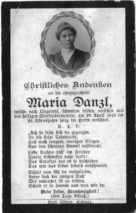 Maria Danzl, im 29. Lebensjahr