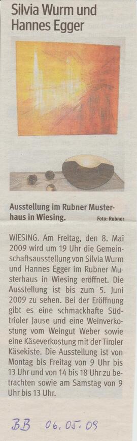 Ausstellung von Silvia Wurm und Hannes Egger im Rubner-Musterhaus