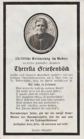 Theresia Grießenböck, im 75. Lebensjahr