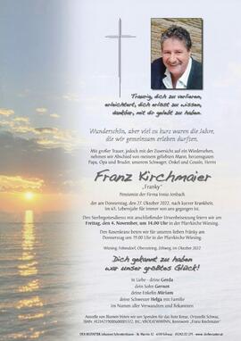 Franz Kirchmaier, vlg. Franky, im 65. Lebensjahr