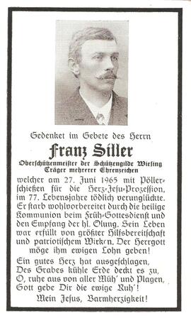 Franz Siller, im 77. Lebensjahr beim Pöllerschießen für die Herz-Jesu-Prozession tödlich verunglückt