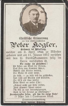 Peter Kogler, Krämer zu Wiesing, im 73 LJ.