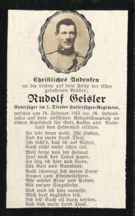 Rudolf Geisler, im 28. Lebensjahr