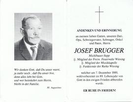 Josef Brugger, im 89. Lebensjahr