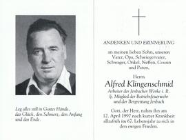 Alfred Klingenschmid, im 67. Lebensjahr