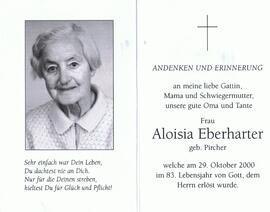 Aloisia Eberharter, geb. Pirchner, im 83. Lebensjahr