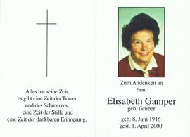 Elisabeth Gamper, geb. Gruber, im 85. Lebensjahr