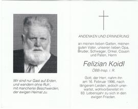 Felizian Koidl, im 83. Lebensjahr