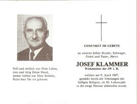 Josef Klammer, im 83. Lebensjahr