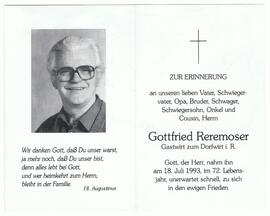 Gottfried Reremoser, im 72. Lebensjahr