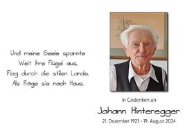 Johann Hinteregger, im 101. Lebensjahr