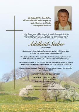 Adelheid Seeber, geb. Obholzer, im 86. Lebensjahr