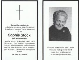 Sophie Stöckl, geb. Wimpissinger, im 74. Lebensjahr