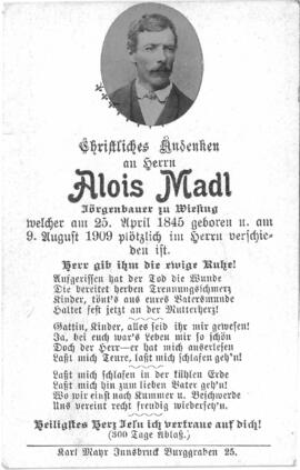 Alois Madl, Jörgenbauer, im 65. Lebensjahr