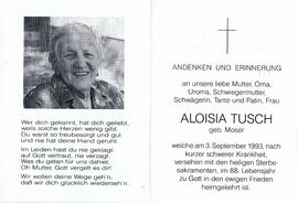 Aloisia Tusch, geb. Moser, im 88. Lebensjahr