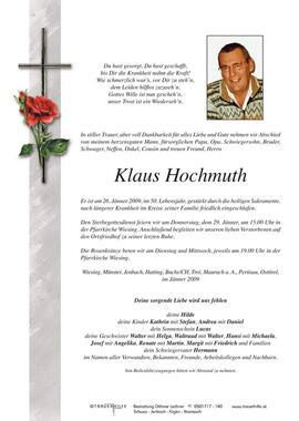 Klaus Hochmuth, im 50. Lebensjahr