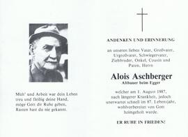 Alois Aschberger, im 87. Lebensjahr