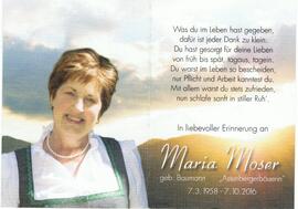 Maria Moser, geb. Baumann, Astenbergerbäuerin, im 59. Lebensjahr