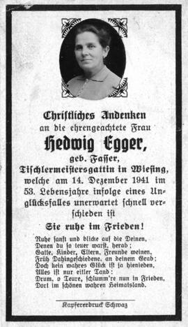 Hedwig Egger, geb. Fasser, im 53. Lebensjahr
