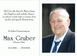 Max Gruber, vlg. Hintner Max, im 82. Lebensjahr