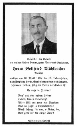 Gottfried Mühlbacher, Maurer, im 80. LJ