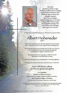Albert Hoheneder, im 67. Lebensjahr