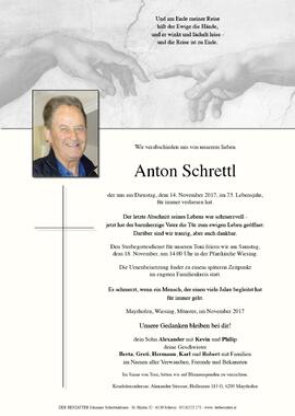 Anton Schrettl, im 73. Lebensjahr