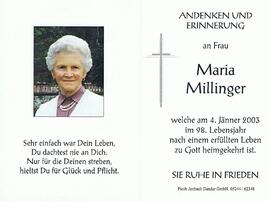 Maria Millinger, im 98. Lebensjahr