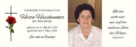 Herta Hasslwanter, geb. Simonsberger, im 93. Lebensjahr