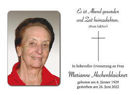 Marianne Hechenblaickner, im 94. Lebensjahr