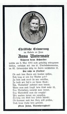 Anna Untermair, im 82. Lebensjahr