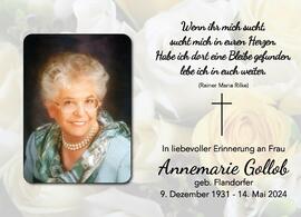 Annemarie Gollob, geb. Flandorfer, im 93. Lebensjahr