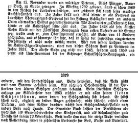 Alois Pinzger, Bauer zu Buch, geboren in Wiesing 1792
