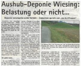 Aushub-Deponie Wiesing: Belastung oder nicht.....