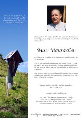 Max Mauracher, im 80. Lebensjahr