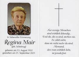 Regina Mair, geb. Scheitnagl, im 90. Lebensjahr