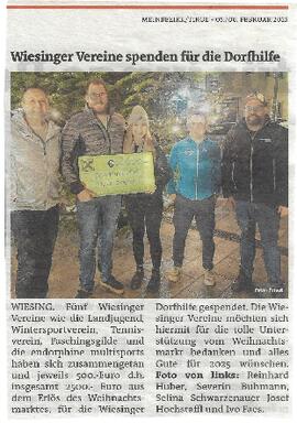 Wiesinger Vereine spenden für die Dorfhilfe