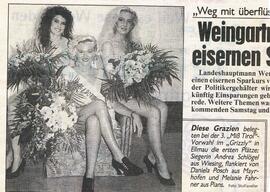 Vorwahl zur Miss Tirol mit Wiesinger Beteiligung: Andrea Schlögl als Erste in der Bildmitte