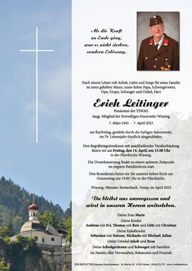 Erich Leitinger, im 79. Lebensjahr