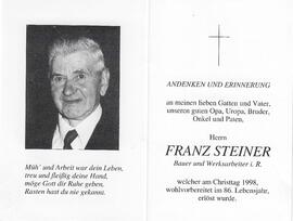 Franz Steiner, im 86. Lebensjahr