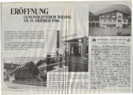 Eröffnung Gemeindezentrum Wiesing