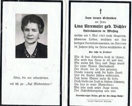 Lina Reremoser, geb. Bichler, Hoferbäuerin, im 58. Lebensjahr